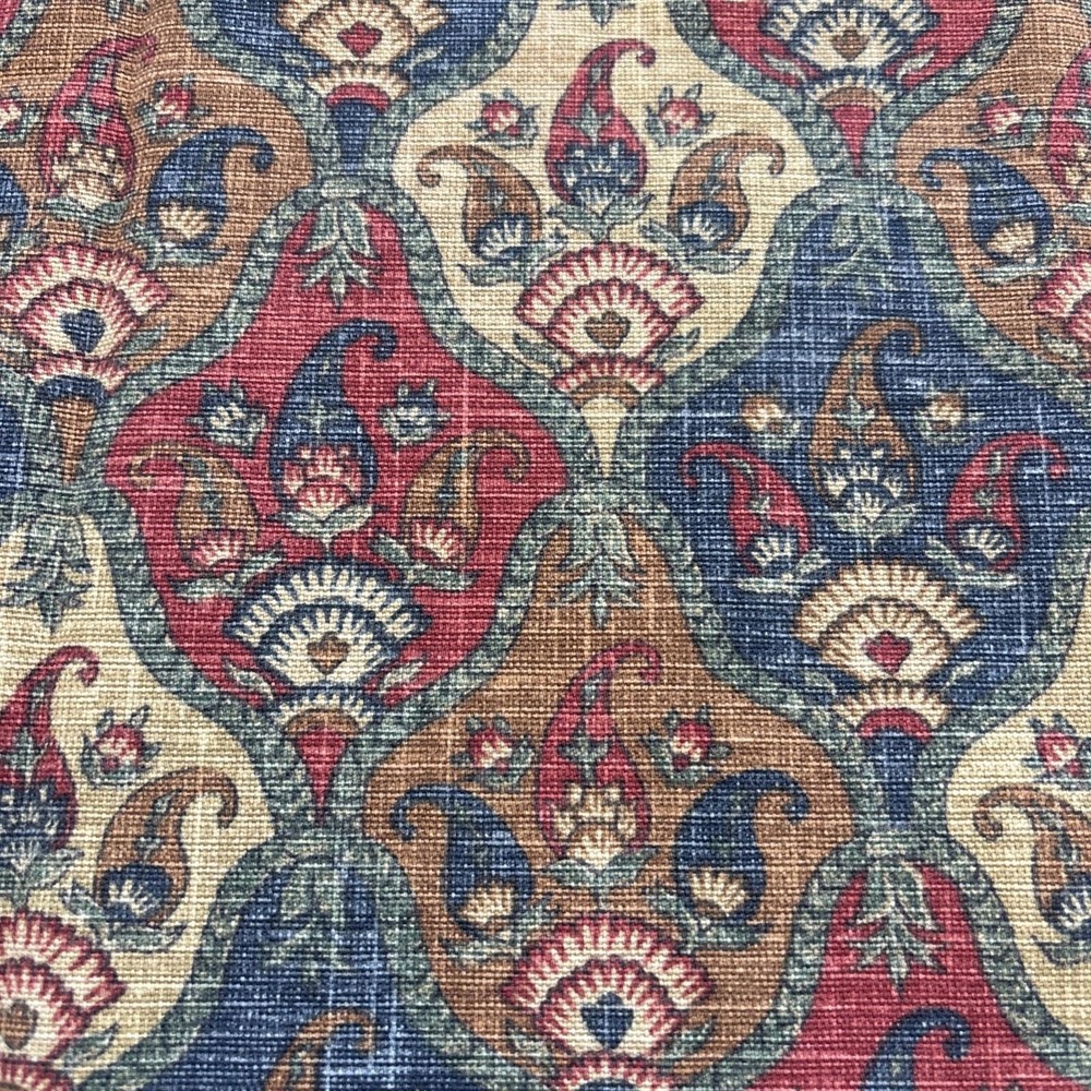 Waverly Villa 100% Cotton Fabric Jewel Tone Paisley Vintage 53 X 56